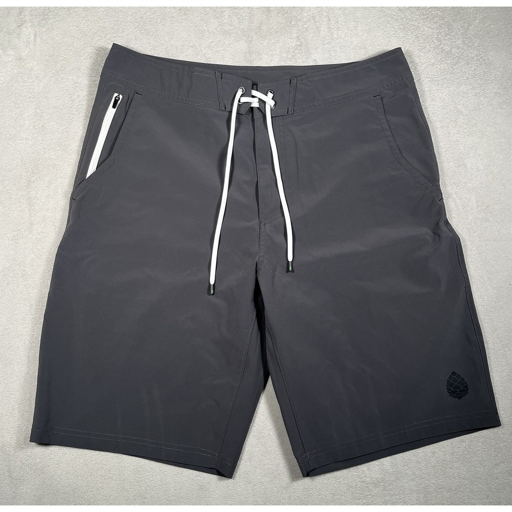 Stio Mens CFS Board Shorts Size 35 Gray 10.5 Inseam Swim Trunks Quick Dry 200131